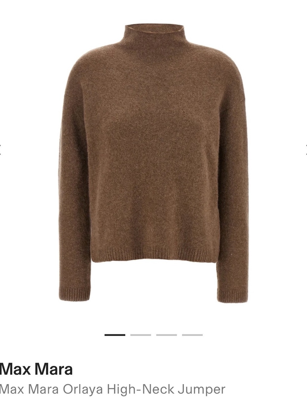 BNWT MaxMara Brown Cashmere turtleneck Sweater